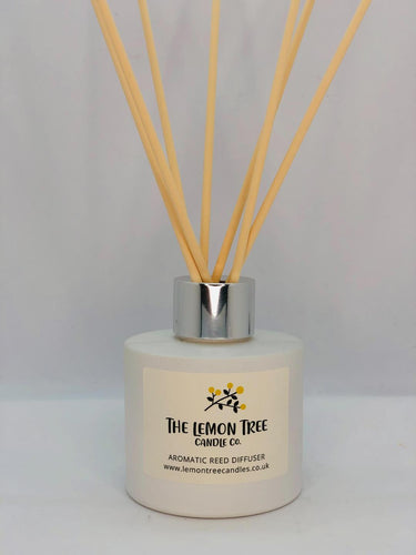 'Cariad' White Glass Diffuser - Peony and Blush Suede - The Lemon Tree Candle Company