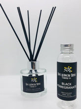 Load image into Gallery viewer, Black Pomegranate Frosted Glass  Reed Diffuser - The Lemon Tree Candle Company
