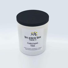 Load image into Gallery viewer, Christmas Tree scented candle, coconut oil wax candle, organic candle company
